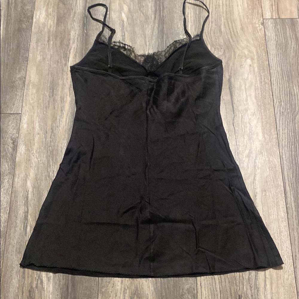 I.D Sarrieri 100 %Silk Black lace trim slip dress - Picture 5 of 6